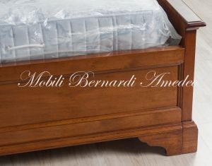 OC289 Letto Matrimoniale In Noce Queen Size Con Testiera Pelle 08